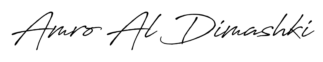 Create a personalized artistic stamp with Amro Al Dimashki in Antro_Vectra_Bolder font. Perfect for visual artists, designers, and influencers. Amro Al Dimashki signature style 7 images and pictures png