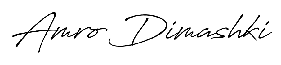 Turn your name Amro Dimashki into a signature brand with Antro_Vectra_Bolder styling. Download in standard PNG or transparent format anytime. Amro Dimashki signature style 7 images and pictures png