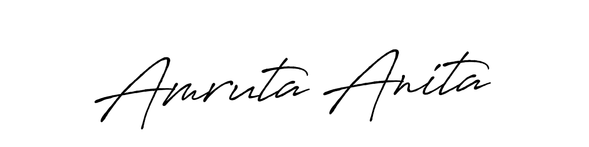 Use a signature maker to create a handwritten signature online. With this signature software, you can design (Antro_Vectra_Bolder) your own signature for name Amruta Anita. Amruta Anita signature style 7 images and pictures png