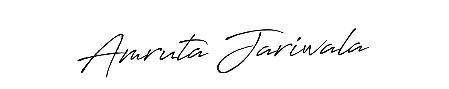 Make a beautiful signature design for name Amruta Jariwala. With this signature (Antro_Vectra_Bolder) style, you can create a handwritten signature for free. Amruta Jariwala signature style 7 images and pictures png