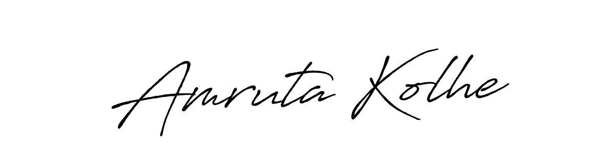 Make a beautiful signature design for name Amruta Kolhe. With this signature (Antro_Vectra_Bolder) style, you can create a handwritten signature for free. Amruta Kolhe signature style 7 images and pictures png