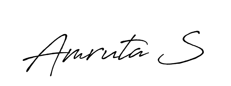 Also we have Amruta S name is the best signature style. Create professional handwritten signature collection using Antro_Vectra_Bolder autograph style. Amruta S signature style 7 images and pictures png