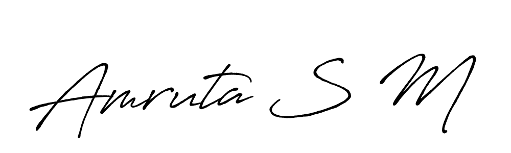 Amruta S M stylish signature style. Best Handwritten Sign (Antro_Vectra_Bolder) for my name. Handwritten Signature Collection Ideas for my name Amruta S M. Amruta S M signature style 7 images and pictures png