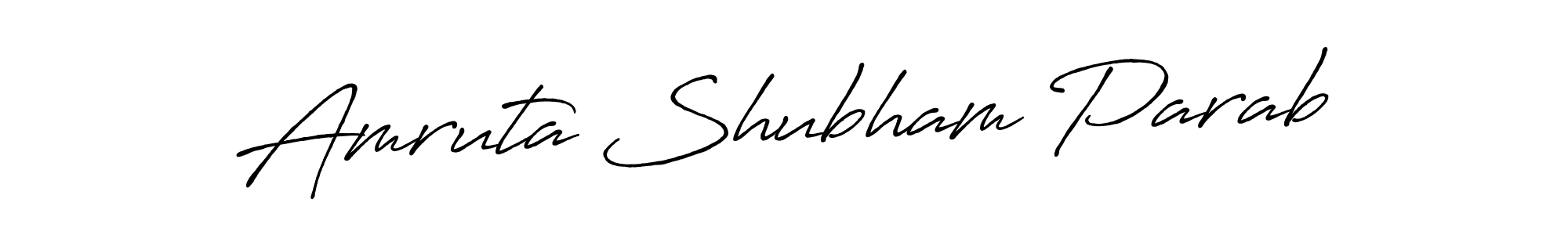 Create a beautiful signature design for name Amruta Shubham Parab. With this signature (Antro_Vectra_Bolder) fonts, you can make a handwritten signature for free. Amruta Shubham Parab signature style 7 images and pictures png