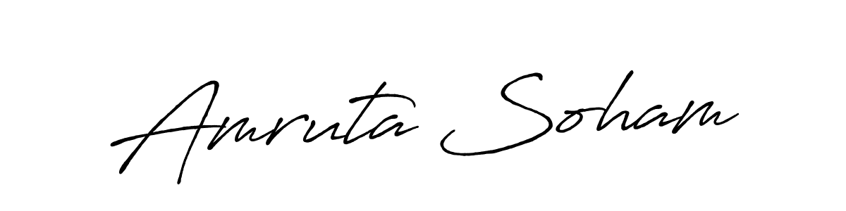 Design your own signature with our free online signature maker. With this signature software, you can create a handwritten (Antro_Vectra_Bolder) signature for name Amruta Soham. Amruta Soham signature style 7 images and pictures png