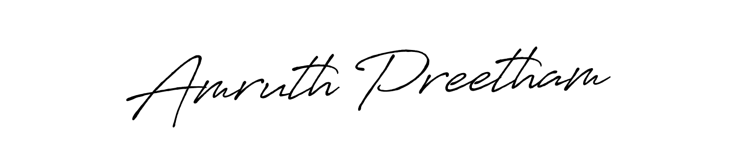 Create a beautiful signature design for name Amruth Preetham. With this signature (Antro_Vectra_Bolder) fonts, you can make a handwritten signature for free. Amruth Preetham signature style 7 images and pictures png