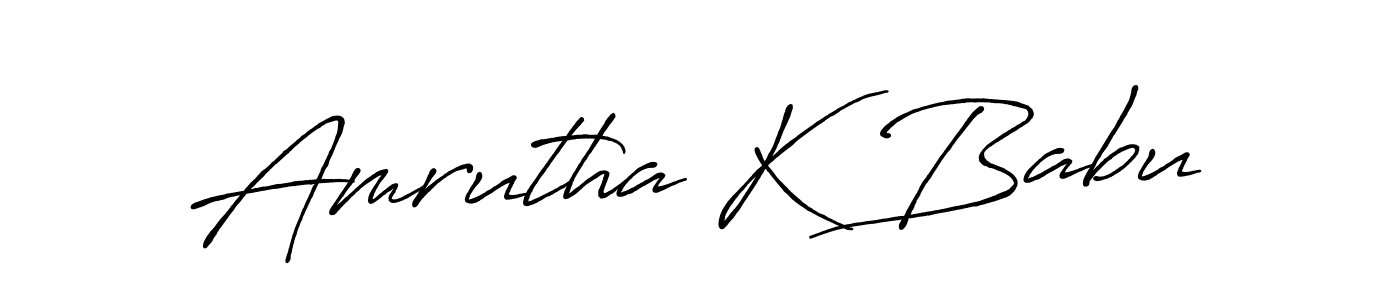 Use a signature maker to create a handwritten signature online. With this signature software, you can design (Antro_Vectra_Bolder) your own signature for name Amrutha K Babu. Amrutha K Babu signature style 7 images and pictures png