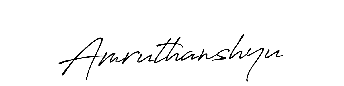 Use a signature maker to create a handwritten signature online. With this signature software, you can design (Antro_Vectra_Bolder) your own signature for name Amruthanshyu. Amruthanshyu signature style 7 images and pictures png