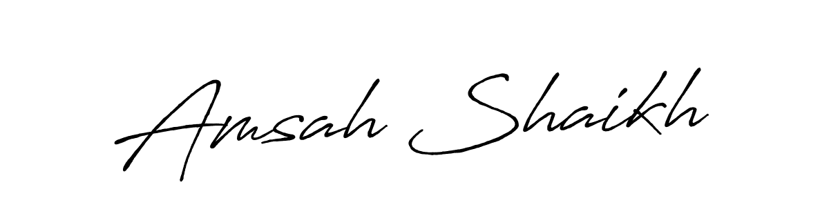 Also You can easily find your signature by using the search form. We will create Amsah Shaikh name handwritten signature images for you free of cost using Antro_Vectra_Bolder sign style. Amsah Shaikh signature style 7 images and pictures png