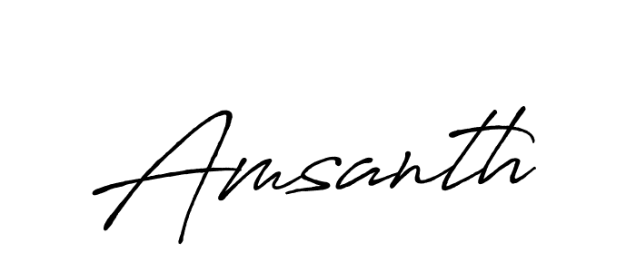 How to make Amsanth signature? Antro_Vectra_Bolder is a professional autograph style. Create handwritten signature for Amsanth name. Amsanth signature style 7 images and pictures png