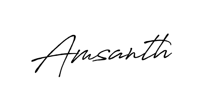 How to make Amsanth signature? Antro_Vectra_Bolder is a professional autograph style. Create handwritten signature for Amsanth name. Amsanth signature style 7 images and pictures png