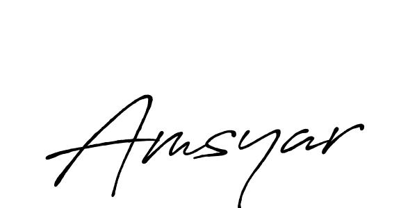 Make a beautiful signature design for name Amsyar. Use this online signature maker to create a handwritten signature for free. Amsyar signature style 7 images and pictures png