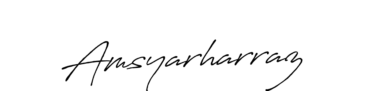 How to make Amsyarharraz name signature. Use Antro_Vectra_Bolder style for creating short signs online. This is the latest handwritten sign. Amsyarharraz signature style 7 images and pictures png