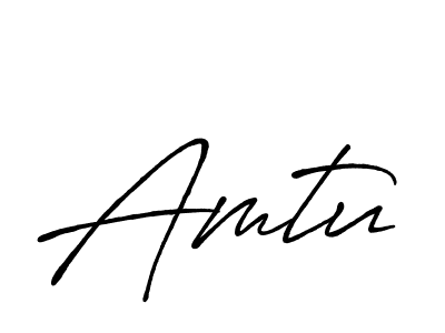 How to make Amtu name signature. Use Antro_Vectra_Bolder style for creating short signs online. This is the latest handwritten sign. Amtu signature style 7 images and pictures png