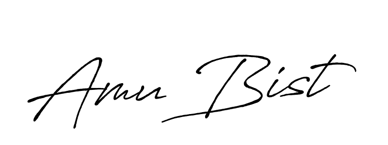 Make a beautiful signature design for name Amu Bist. With this signature (Antro_Vectra_Bolder) style, you can create a handwritten signature for free. Amu Bist signature style 7 images and pictures png