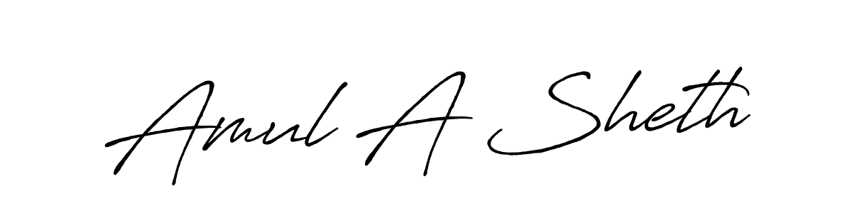 How to make Amul A Sheth signature? Antro_Vectra_Bolder is a professional autograph style. Create handwritten signature for Amul A Sheth name. Amul A Sheth signature style 7 images and pictures png