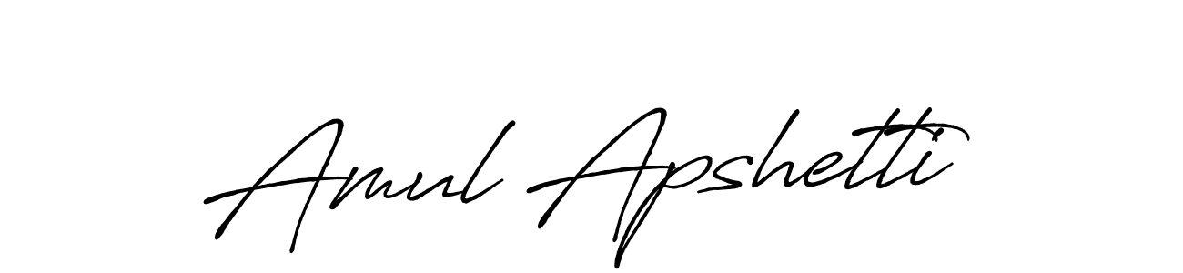 How to make Amul Apshetti name signature. Use Antro_Vectra_Bolder style for creating short signs online. This is the latest handwritten sign. Amul Apshetti signature style 7 images and pictures png