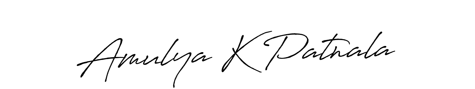 Design your own signature with our free online signature maker. With this signature software, you can create a handwritten (Antro_Vectra_Bolder) signature for name Amulya K Patnala. Amulya K Patnala signature style 7 images and pictures png