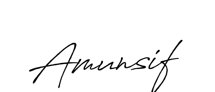 How to make Amunsif name signature. Use Antro_Vectra_Bolder style for creating short signs online. This is the latest handwritten sign. Amunsif signature style 7 images and pictures png