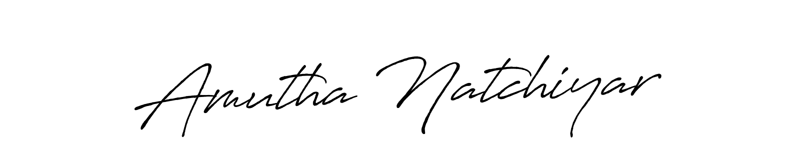 How to make Amutha Natchiyar name signature. Use Antro_Vectra_Bolder style for creating short signs online. This is the latest handwritten sign. Amutha Natchiyar signature style 7 images and pictures png