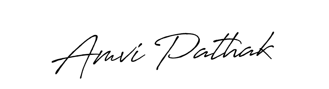 Make a beautiful signature design for name Amvi Pathak. With this signature (Antro_Vectra_Bolder) style, you can create a handwritten signature for free. Amvi Pathak signature style 7 images and pictures png