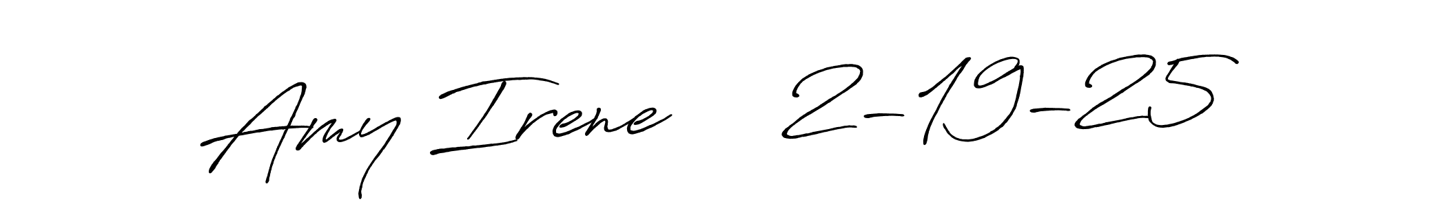 The best way (Antro_Vectra_Bolder) to make a short signature is to pick only two or three words in your name. The name Amy Irene     2-19-25 include a total of six letters. For converting this name. Amy Irene     2-19-25 signature style 7 images and pictures png