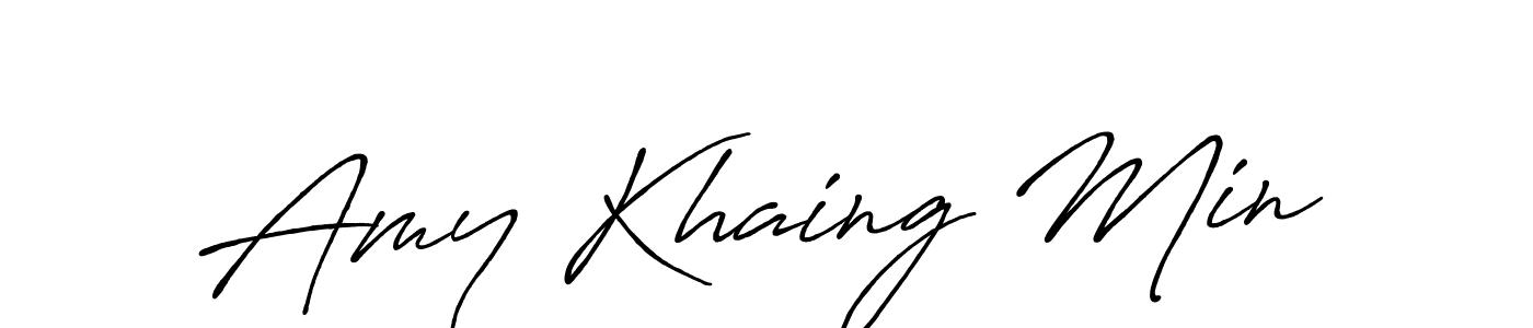 Make a beautiful signature design for name Amy Khaing Min. With this signature (Antro_Vectra_Bolder) style, you can create a handwritten signature for free. Amy Khaing Min signature style 7 images and pictures png