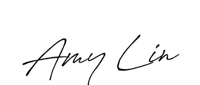 How to make Amy Lin name signature. Use Antro_Vectra_Bolder style for creating short signs online. This is the latest handwritten sign. Amy Lin signature style 7 images and pictures png