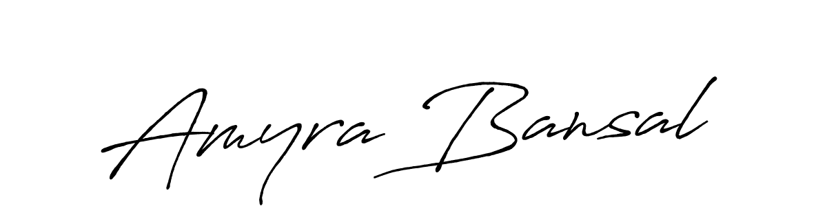 Create a beautiful signature design for name Amyra Bansal. With this signature (Antro_Vectra_Bolder) fonts, you can make a handwritten signature for free. Amyra Bansal signature style 7 images and pictures png