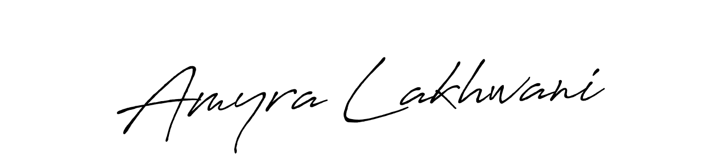 Create a beautiful signature design for name Amyra Lakhwani. With this signature (Antro_Vectra_Bolder) fonts, you can make a handwritten signature for free. Amyra Lakhwani signature style 7 images and pictures png