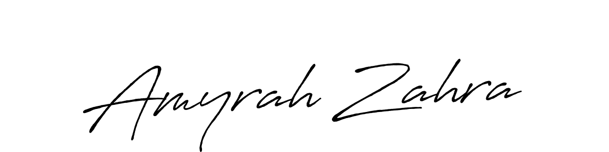 Use a signature maker to create a handwritten signature online. With this signature software, you can design (Antro_Vectra_Bolder) your own signature for name Amyrah Zahra. Amyrah Zahra signature style 7 images and pictures png