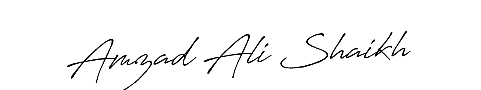 Create a beautiful signature design for name Amzad Ali Shaikh. With this signature (Antro_Vectra_Bolder) fonts, you can make a handwritten signature for free. Amzad Ali Shaikh signature style 7 images and pictures png