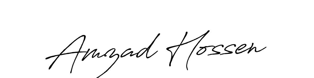 Make a beautiful signature design for name Amzad Hossen. With this signature (Antro_Vectra_Bolder) style, you can create a handwritten signature for free. Amzad Hossen signature style 7 images and pictures png