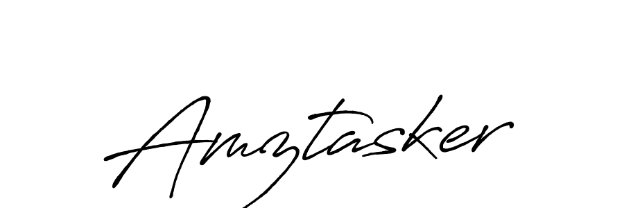 Create a beautiful signature design for name Amztasker. With this signature (Antro_Vectra_Bolder) fonts, you can make a handwritten signature for free. Amztasker signature style 7 images and pictures png