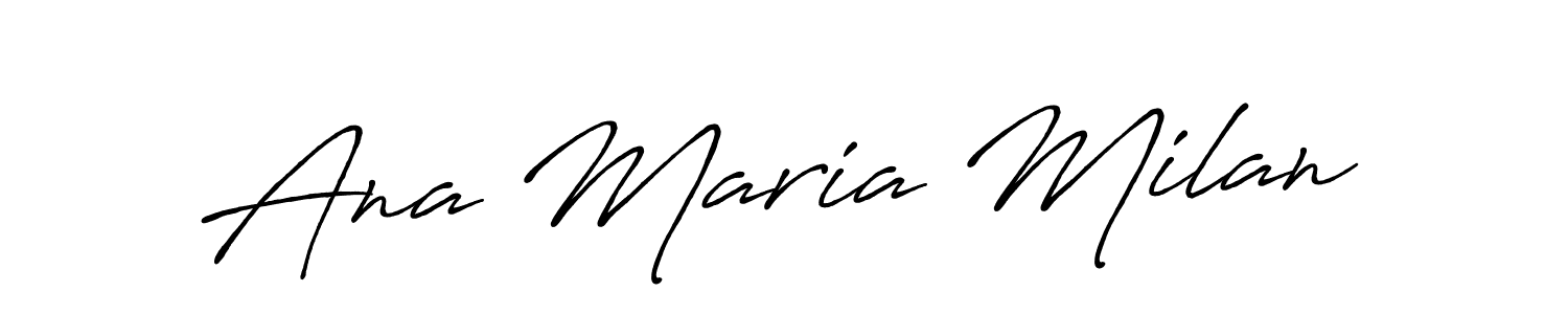 The best way (Antro_Vectra_Bolder) to make a short signature is to pick only two or three words in your name. The name Ana Maria Milan include a total of six letters. For converting this name. Ana Maria Milan signature style 7 images and pictures png