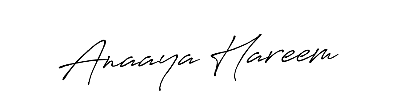 How to make Anaaya Hareem name signature. Use Antro_Vectra_Bolder style for creating short signs online. This is the latest handwritten sign. Anaaya Hareem signature style 7 images and pictures png