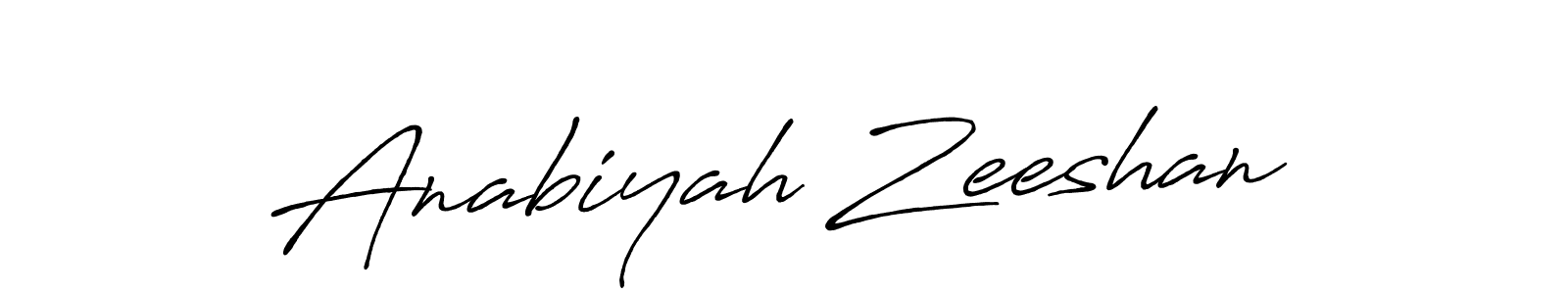 Use a signature maker to create a handwritten signature online. With this signature software, you can design (Antro_Vectra_Bolder) your own signature for name Anabiyah Zeeshan. Anabiyah Zeeshan signature style 7 images and pictures png