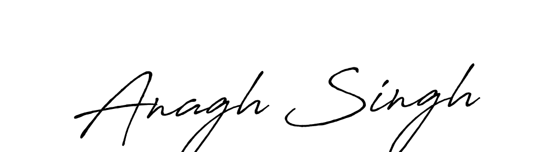 How to make Anagh Singh name signature. Use Antro_Vectra_Bolder style for creating short signs online. This is the latest handwritten sign. Anagh Singh signature style 7 images and pictures png