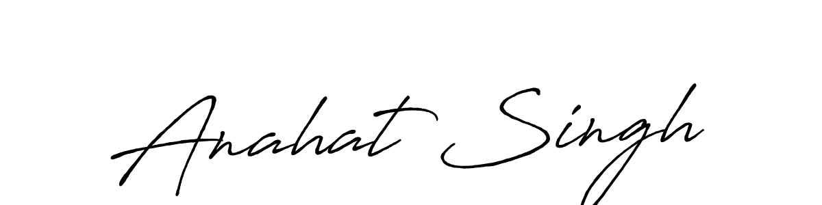 Make a beautiful signature design for name Anahat Singh. With this signature (Antro_Vectra_Bolder) style, you can create a handwritten signature for free. Anahat Singh signature style 7 images and pictures png