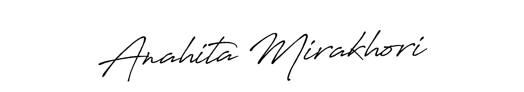 How to make Anahita Mirakhori name signature. Use Antro_Vectra_Bolder style for creating short signs online. This is the latest handwritten sign. Anahita Mirakhori signature style 7 images and pictures png