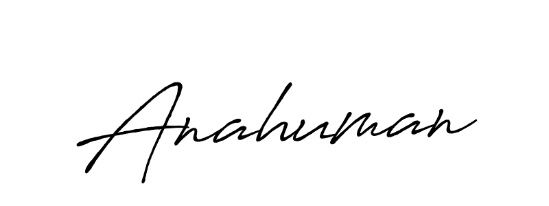 Design your own signature with our free online signature maker. With this signature software, you can create a handwritten (Antro_Vectra_Bolder) signature for name Anahuman. Anahuman signature style 7 images and pictures png