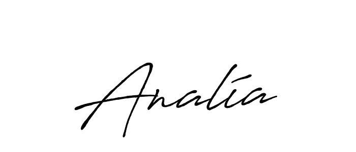 Make a beautiful signature design for name Analía. With this signature (Antro_Vectra_Bolder) style, you can create a handwritten signature for free. Analía signature style 7 images and pictures png