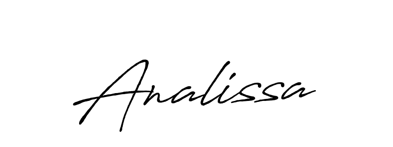 Create a beautiful signature design for name Analissa. With this signature (Antro_Vectra_Bolder) fonts, you can make a handwritten signature for free. Analissa signature style 7 images and pictures png