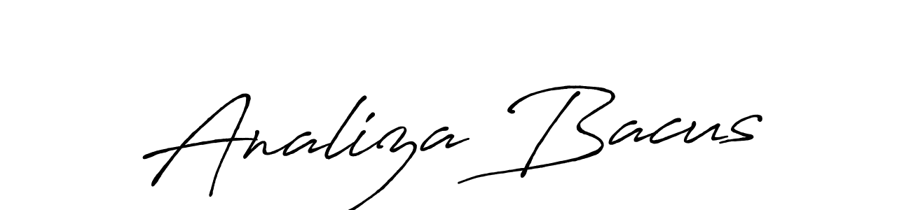 Make a beautiful signature design for name Analiza Bacus. With this signature (Antro_Vectra_Bolder) style, you can create a handwritten signature for free. Analiza Bacus signature style 7 images and pictures png