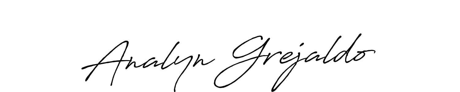 Make a beautiful signature design for name Analyn Grejaldo. With this signature (Antro_Vectra_Bolder) style, you can create a handwritten signature for free. Analyn Grejaldo signature style 7 images and pictures png