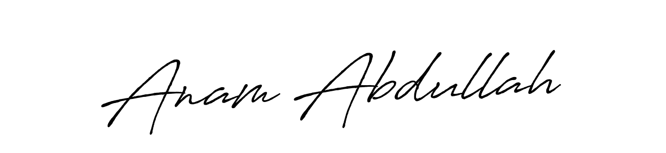 Use a signature maker to create a handwritten signature online. With this signature software, you can design (Antro_Vectra_Bolder) your own signature for name Anam Abdullah. Anam Abdullah signature style 7 images and pictures png