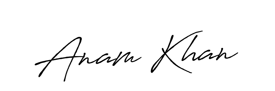 Create a beautiful signature design for name Anam Khan. With this signature (Antro_Vectra_Bolder) fonts, you can make a handwritten signature for free. Anam Khan signature style 7 images and pictures png