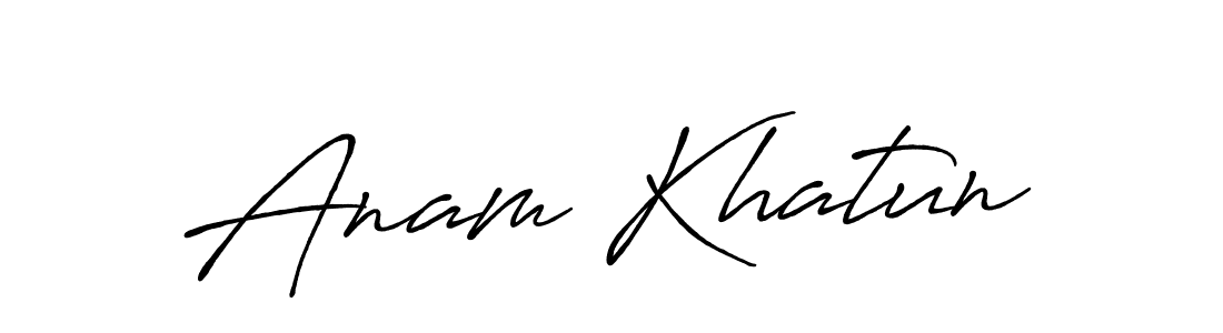 How to make Anam Khatun name signature. Use Antro_Vectra_Bolder style for creating short signs online. This is the latest handwritten sign. Anam Khatun signature style 7 images and pictures png