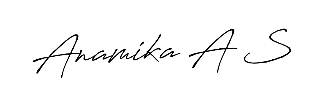 How to make Anamika A S name signature. Use Antro_Vectra_Bolder style for creating short signs online. This is the latest handwritten sign. Anamika A S signature style 7 images and pictures png