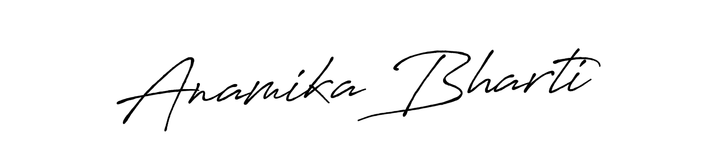 Antro_Vectra_Bolder is a professional signature style that is perfect for those who want to add a touch of class to their signature. It is also a great choice for those who want to make their signature more unique. Get Anamika Bharti name to fancy signature for free. Anamika Bharti signature style 7 images and pictures png